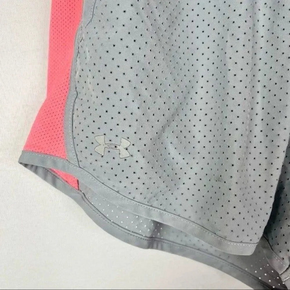 Under Armour Gray Mesh Neon Pink Athletic Shorts M - Picture 3 of 3